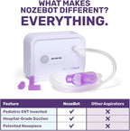 Dr. Noze Best - NozeBot | Electric Baby Nasal Aspirator | Hospital Grade Suction | Nose Sucker and Nasal Vacuum | Safe for Infants and Toddlers (Mild to Severe Congestion - The Original NozeBot)