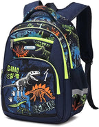 Cusangel Backpack for Boys Girls School Bookbags,Kindergarten Elementary Middle School Lightweight Waterproof Multifunctional Large Capacity for Backpack (16inch Luminous dinosaur)