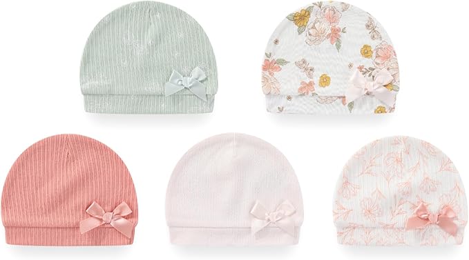 Newborn Baby Boy Girl Caps Mittens Socks Set Cotton Baby Essentials Accessories (Hats+Gloves+Socks)