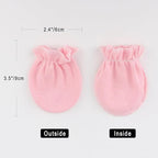 BQUBO Newborn Infant Toddler Mittens No Scratch Cotton Elastic Wrist Gloves Hypoallergenic for 0-6 Months Baby Boys Girls