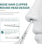 DEOU Nose Hair Trimmer - Paris Tower - Inspired Design with Tail Handle - Premium Stainless Steel - All - in - One Grooming & Multipurpose Shears - Safe, Hygienic & Portable