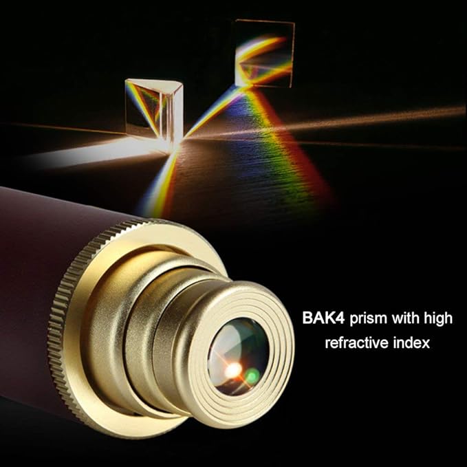 Retro Pirate Telescope Zoomable 25x30 Spyglass Portable Collapsible Handheld Telescope Vintage Monocular for Kids & Survival Gear Compass Pocket Military Compass for Camping Boating