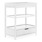 Dream On Me Ivy Baby Changing Table – Compact Modern Changing Station with Spacious Drawer & 2 Open Shelves, New Zealand Pinewood, Easy-to-Clean Non-Toxic Finish, Space-Saving Nursery Storage – White