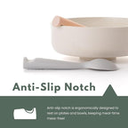 Miniware Silicone Baby Spoon for Training - BPA Free Baby Utensils - Baby Spoons Self Feeding 6 Months | 100% Food Grade Silicone - Modern & Dishwasher Safe Toddler | Dishwasher Safe (Grey and Toffee)