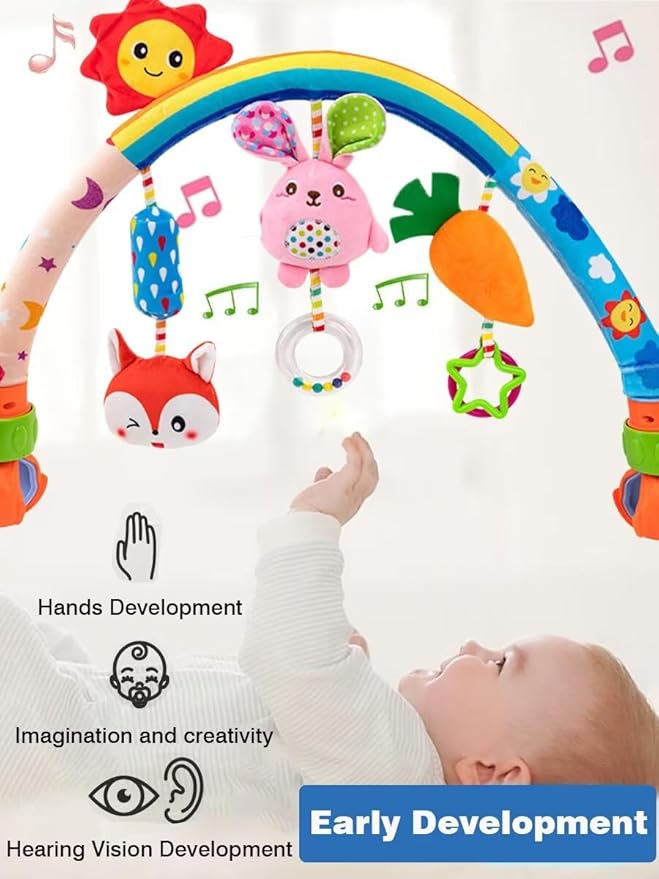 Pau1Hami1ton Baby Stroller Arch Toys, Car Seat Toys,Baby Gifts.S-19(Rabbit)