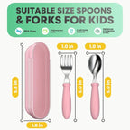 Toddler Utensils, Toddler Forks and Spoons, Baby Utensils Set with Storage Box for Self Feeding Safe, Dishwasher Safe (2 Set with Case)
