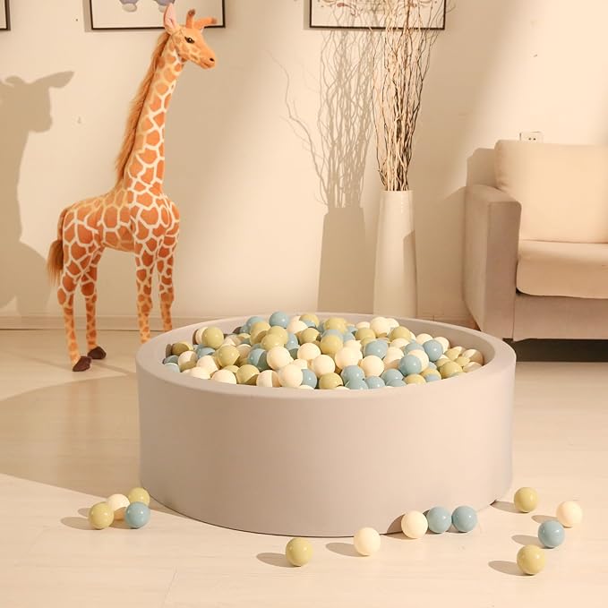 GOGOSO Balls for Ball Pit - Plastic Ball for Toddlers 1-3, Baby Kids Ball Pool Decoration,Creamy Green+Creamy Blue+ Soft White,500pcs