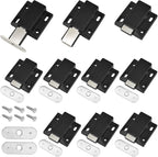 10 Pack Magnetic Push Latch Catch Push to Open Latch Pressure Touch Release Cabinet Catch for Doors Drawers Release Latch Kitchen Drawer Push Catch Pop Out Latch (Black)