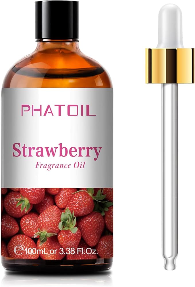 PHATOIL 3.38FL.OZ Strawberry Fragrance Oils for Aromatherapy, Essential Oils for Diffusers for Home, Perfect for Diffuser, Yoga, Skin Care, DIY Candle and Soap Making - 100ml
