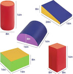 PayLessHere Climbing Toys for Toddlers 5 Piece Corner Foam Climbing Blocks Set with Soft Foam and Strong Structure for Babies 1-3 Crawling and Sliding Activity Play Indoor (CM, 5 Piece)