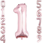 GOER Rose Gold Foil Balloons Number 1,Huge Number Balloons for 1st 11st Birthday Party Supplies Anniversary Decorations(3 pcs,42 inch,32 inc,16inch)