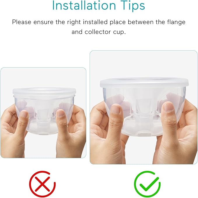 Paruu P10 Full Set Collector Cup, Original Breast Pump Parts, Wearable Breast Pump Replacement Accessories, 1 Set