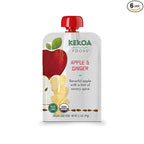 Kekoa Foods Apple & Ginger Baby Food Purée | 100% USDA Certified-Organic, No Sugar Added | Organic, Non-GMO, Gluten-Free, Vegan | Mild Ginger for Flavor Development | 3.5 oz Squeeze Pouch