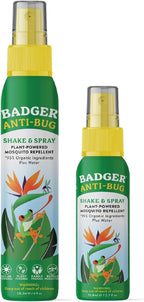 Badger Bug Spray, Family Friendly All Natural Mosquito Repellent w/Organic Essential Oils, Great Smelling Citronella Spray, Effective for 3 Hours, Combo 2-Pack 4 fl oz + 2.7 fl oz