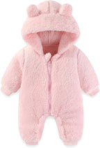 Newborn Baby Bear Outfit Suit Girls Boys Fleece Jumpsuit Romper Hooded Winter Snowsuit Clothes