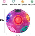 Vdealen Magic Rainbow Puzzle Ball, Fidget Ball Puzzle Brain Teaser Fidget Toy for Boys & Girls- Birthday Party Easter Valentines Day Christmas Stocking Stuffers for Kids Teen & Adults-2 Pack