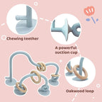 High Chair Suction Toys Baby Teething Chew - Baby Teething Toys Silicone Teethers Table Toys, Food Grade Silicon for 6 12 18 Months (BeigeRPink)