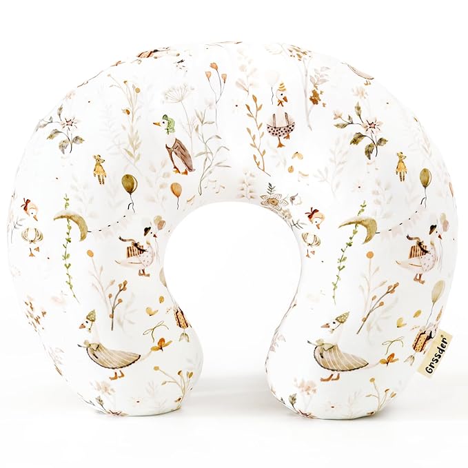 GRSSDER Nursing Pillow Cover Stretchy Minky Removable Nursing Covers for Breastfeeding Pillows, Ultra Soft Comfortable Slipcover for Boy and Girls, Cute Duck Pattern