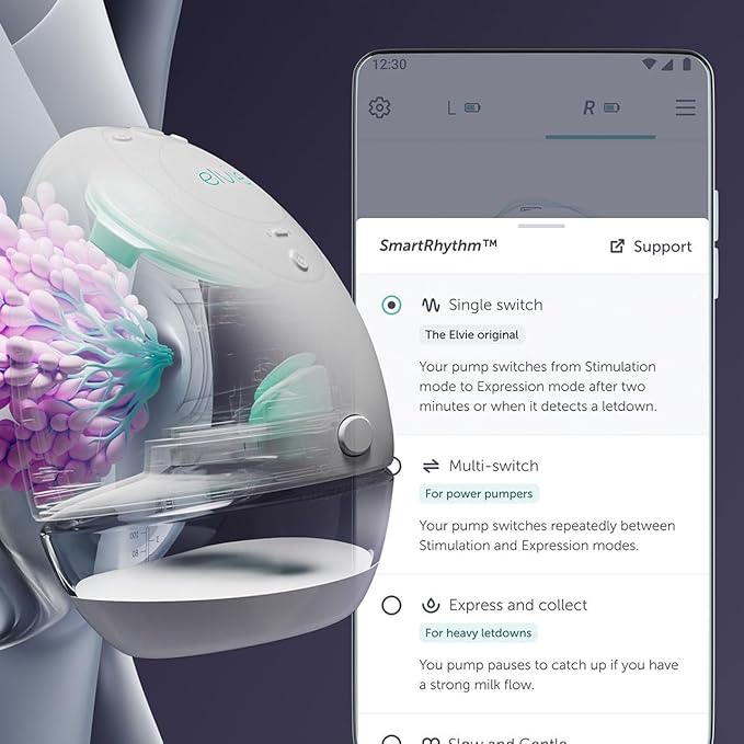 Elvie - Double, Wearable Breast Pump w/App - The Smallest & Quietest - Portable - Hands Free & Discreet - Automated with Four Personalized Settings