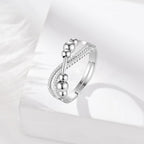 INFUSEU Funny Spinner Fidget Rings for Women Girls Anti Anxiety Stress Worry, Adjustable Size