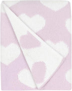 Living Textiles Purple Hearts Chenille Soft Baby Blanket Reversible Premium Cozy Fabric for Best Comfort - for Infant,Toddler,Newborn,Nursery,Boy,Unisex,Throw,Crib,Stroller,Gift, Purple Heart 40x30