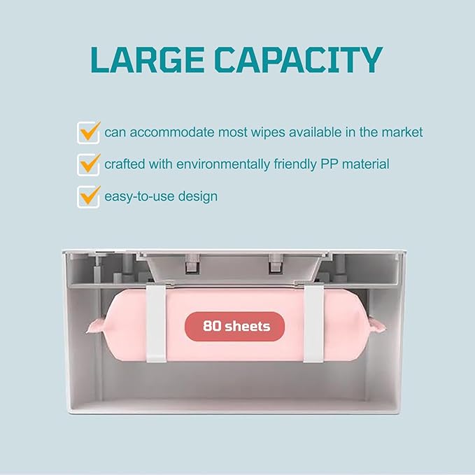 Baby Wipe Warmer, Portable USB Powered Baby Wet Wipes Dispenser Holder with Temperature Control, Paper Towel Heater for Home, Car, Travel (White)