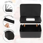 Diaper Wipes Dispenser Wipes Holder, Wipes Tissue Case Keeps Wipes Fresh Tissue Wipes Container with Lid (Black)