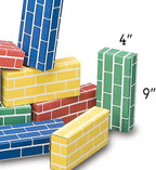 Lillian Vernon Primary Building Bricks - Kids Cardboard Blocks, Each 9" x 4" x 2" (Set of 24)
