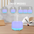 300ML Air Diffuser for Essential Oils, Ultrasonic Aromatherapy Diffuser, Remote Control Aroma Diffuser Humidfer, 7Color Changing LED Light,Auto-Off, Timer for Home, Bedroom, Office, Kids.