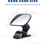 Mini Baby Mirror for Car Seat - Small Clip-On Backseat Rear View Mirror for Forward-Facing Kids and Toddlers, Bankcard Size, Sun Visor Mounting, 360-Degree Adjustable, 2-Pack