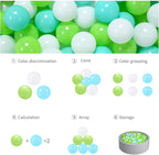 GOGOSO Ball Pit Balls for Toddlers, Green Balls for Ball Pool Birhtday Party Girls Kids with Storage Bag, 2.17inches