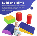 PayLessHere Climbing Toys for Toddlers 5 Piece Corner Foam Climbing Blocks Set with Soft Foam and Strong Structure for Babies 1-3 Crawling and Sliding Activity Play Indoor (CM, 5 Piece)