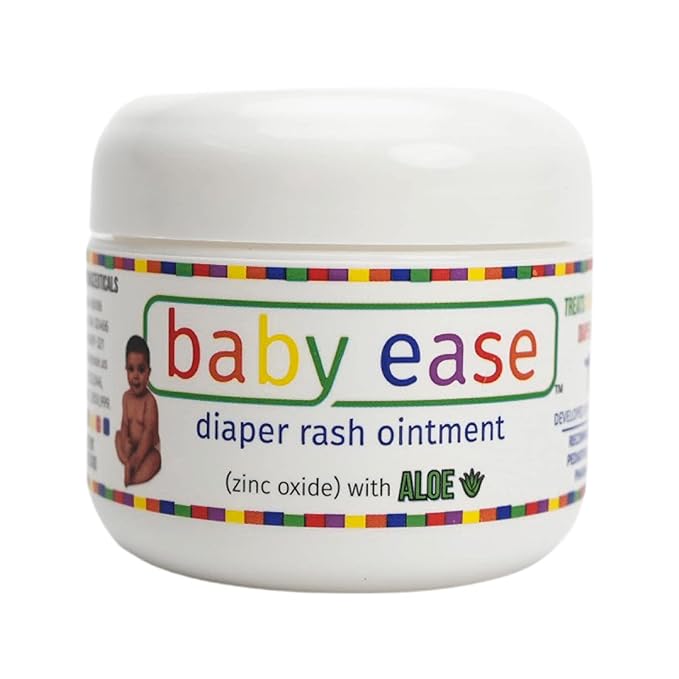 BabyEase - Diaper Rash Cream with Zinc Oxide and Aloe Vera - Recommended by Pediatricians and Pharmacists. Relief & Prevention, Hypoallergenic, Phthalate- & Paraben-Free Paste