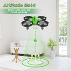 Mini Drone Easy to Fly Drone for Kids & Beginners, Indoor Outdoor Nano RC Helicopter Quadcopter with Auto Hovering, Headless Mode, Remote Control, Children's Day Gift for Boys Girls -Green