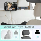 Baby Car Mirror Rear Facing, Safety Adjustable Car Seat Mirror for Baby Extendable Camera Monitor with Hook Clip Design Clear View ShatterProof + 2 Baby on Board Stickers,2 Seat Headrest Hook