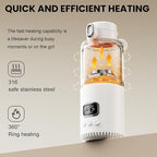 Dollox Portable Bottle Warmer for Travel 12oz Large Capacity Baby Portable Water Warmer for Formula, Breastmilk, Milk, 10000mAh, Wireless, Fast Heating Suitable for Baby Outdoor Travel, Car, Airplane