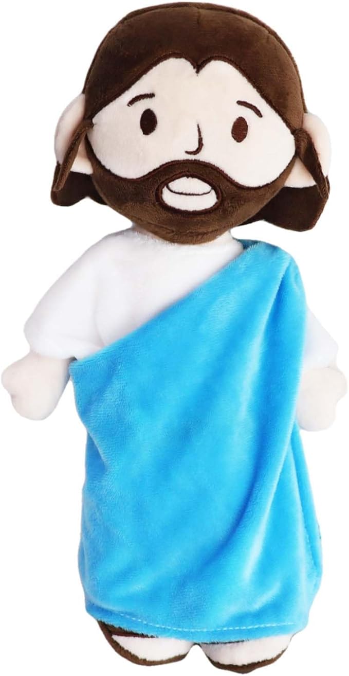 Jesus Plush Doll Guardian Mary Stuffed Baptism plushie Savior Toy for Church Sunday School Religious Easter