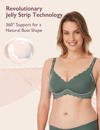 Momcozy Nursing Bras for Breastfeeding, Seamless Pregnancy Maternity Bra Wireless Classic Jelly Strip Support Nursing Bra