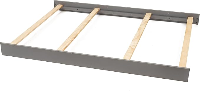 Full-Size Conversion Kit Bed Rails for Sorelle Convertible Cribs - Solid Wood Rail - Toddler and Adult Bed Rail for Full-Size Beds - Essential Nursery & Baby Furniture (Model #215, Grey)