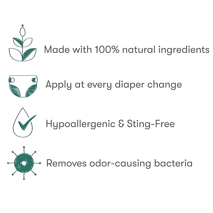 Munchkin HYP03 Diaper Rash Hypochlorous Acid Spray for Face and Body, FSA Eligible, Removes Rash-Causing Germs, Helps Promote Healing, Gentle for Sensitive & Eczema-Prone Skin, 3.4 Ounce