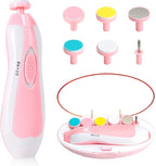 Baby Nail Trimmer Electric-6 in 1 Baby Nail File Clippers Infant Grooming Kit Manicure Set for Toddler or Adults, Pink