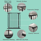 ALLAIBB Black 40.55" Extra Tall Wide 29.92-46.85" Baby Gate Pressure Mounted Walk Through Child Kids Safety Toddler Tension Pet Dog Gates with Extension for Doorways Kitchen