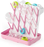 SpaceAid Baby Bottle Drying Rack with 20 Hooks, Space Saving Kitchen Bottles Rack Dryer, Vertical Baby Bottle Holder Organizer for Countertop Storage Accessories (White and Pink)