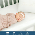 GRSSDER Mini Crib Sheets Fitted, Pack and Play Sheets 2 Pack, Ultra Soft Stretchy Pack N Play Sheets, Universal Fit for Playard Mattress, Jersey Crib Sheets Neutral for Boys and Girls, Gray/White