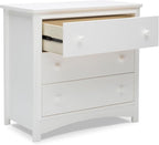 Delta Children Perry 3 Drawer Dresser with Changing Top and Interlocking Drawers, Bianca White