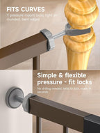 Baby Gate for Stairs, 30'' Tall 29.5-46" Extra Wide Dog Gate for Stairs Walk Thru Auto Close Metal Pet Gate for The House, Stairs and Doorways Child Gate Pressure Mounted Safety Gate Indoor - Brown