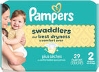 Pampers Swaddlers Diapers, Size 2 (10-22 lbs), 29 Count, Absorbent, Keeps Baby Dry and Comfortable, Skin Safe Disposable Baby Diaper (Packaging May Vary)
