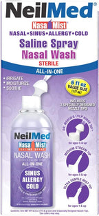 NeilMed NasaMist All in One Multi Purpose Saline Spray, 6.3 Fl Oz