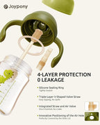 Sippy Cups for Toddlers 1-3, Spill Proof Weighted Straw Cup with Handle for Baby 6 Months + old, 2 Silicone Straws, PPSU, BPA Free, 9 oz (Green)