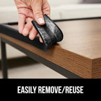 GORILLA GRIP Baby Proof Corners and Edges for Furniture, Kid Proofing Adhesive Table Corner Protectors, Heavy Duty Soft Rubber Foam Protection, Includes 8 Protective Safety Guards, 15 Feet, Black